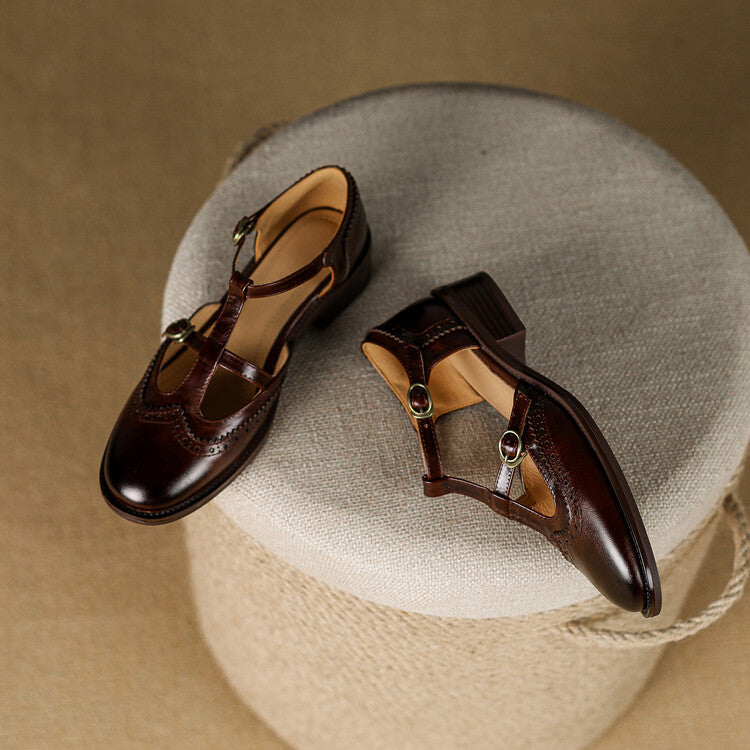 Anieka - Zapatos Mary Jane Con Cordones en Forma de T