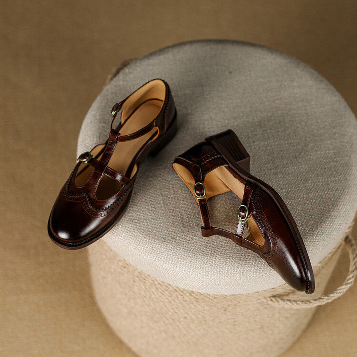 Anieka - Zapatos Mary Jane Con Cordones en Forma de T