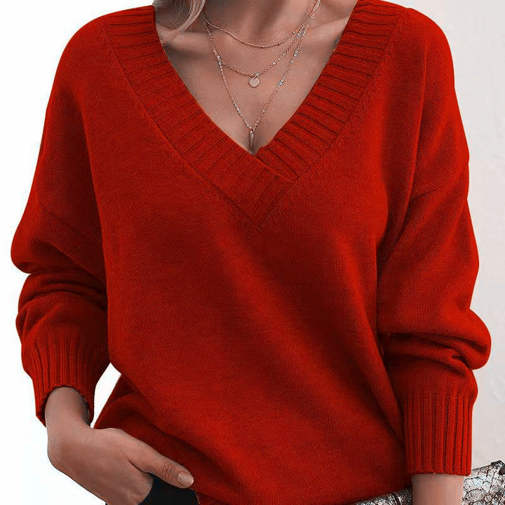 Mordane - Elegante Jersey De Manga Larga Con Cuello En V
