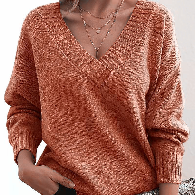 Mordane - Elegante Jersey De Manga Larga Con Cuello En V