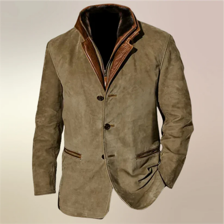 Cesario - Chaqueta Clásica De Cuero Vintage