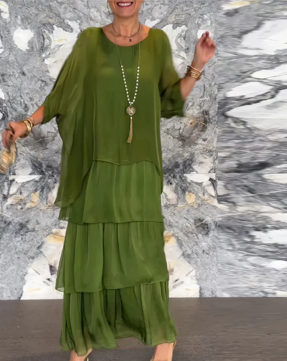Leona - Maxivestido Holgado Con Cuello Redondo