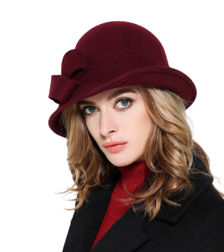 Klaver - Sombrero Vintage De Fieltro Con Lazo Lateral