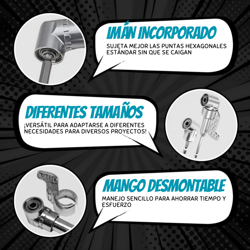 FlexiDrill - Adaptador De Broca En Angulo Recto De 105 Grados