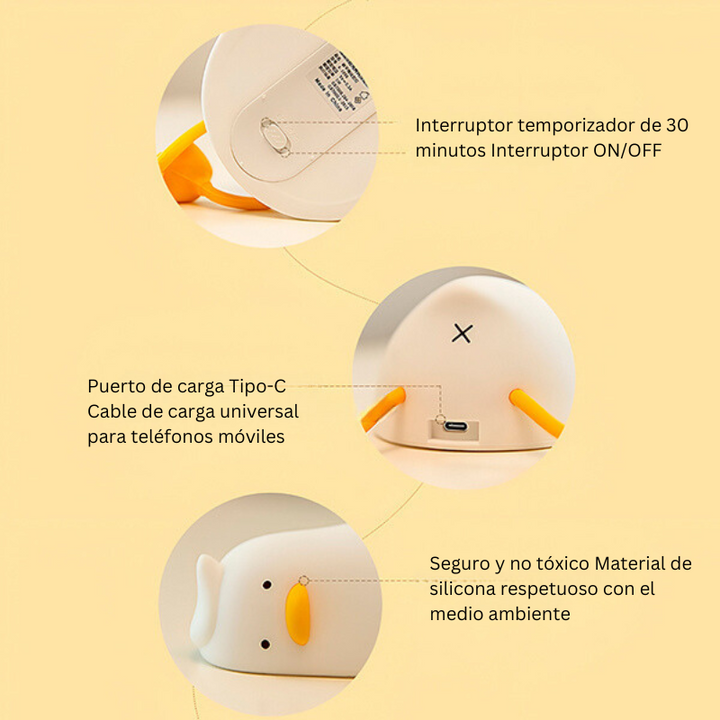 LumaDuck - Adorable Lámpara De Silicona Con Duc Tumbado