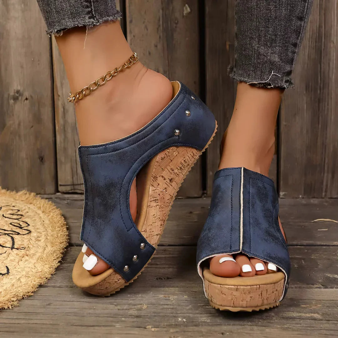 Margo - Elegantes Sandalias De Cuña Con Parte Superior Calada