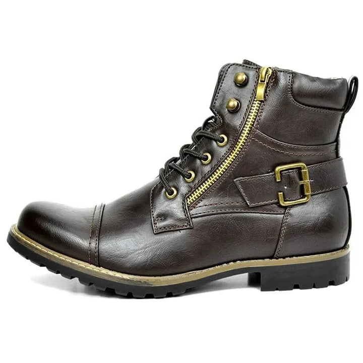 Carwin - Botas Con Cordones de Piel a La Moda