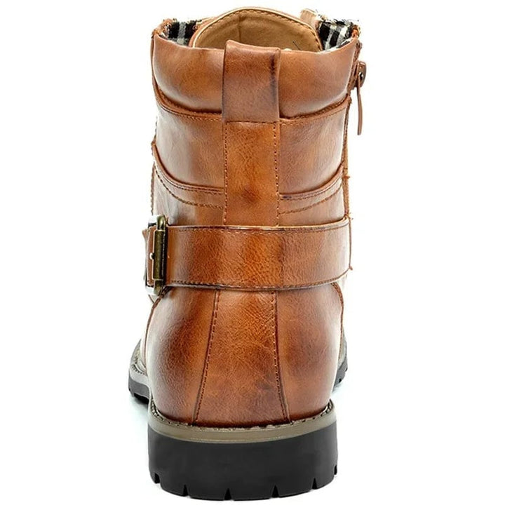 Carwin - Botas Con Cordones de Piel a La Moda