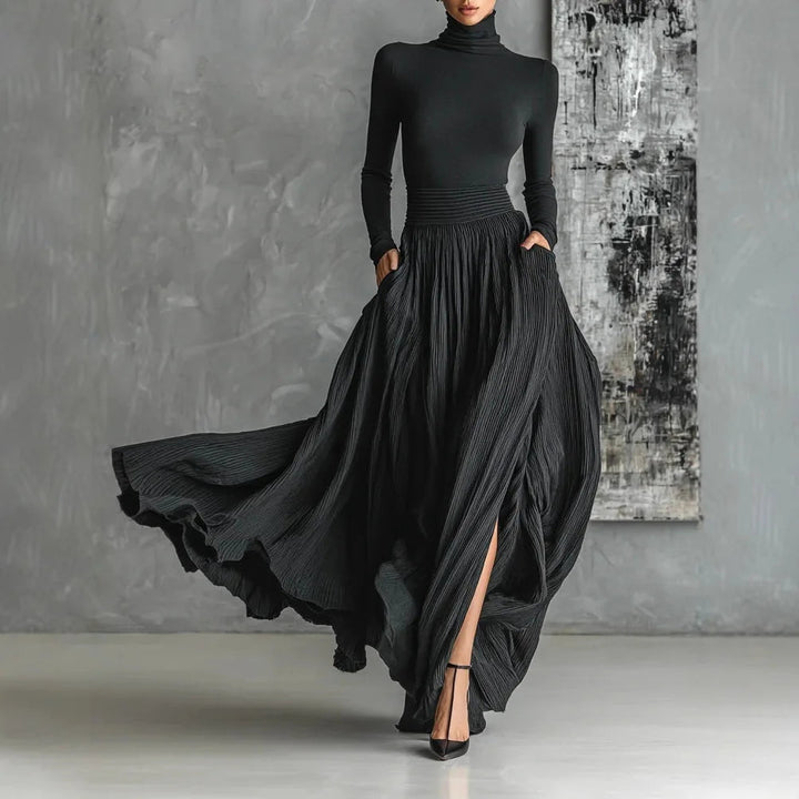 Keziah - Elegante Vestido Largo Plisado