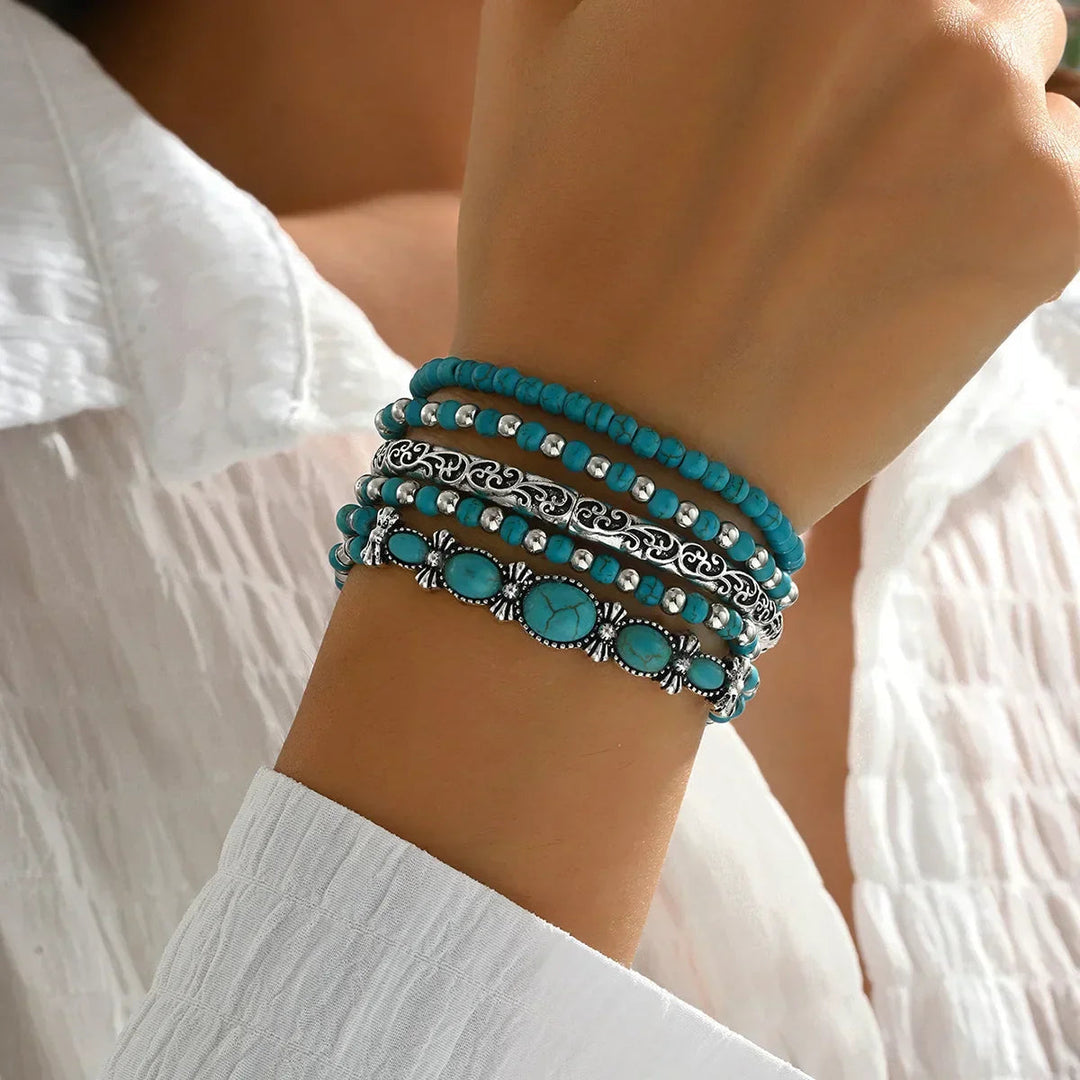 Nilay - Pulseras De Turquesa De Estilo Boho