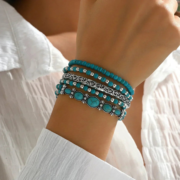 Nilay - Pulseras De Turquesa De Estilo Boho