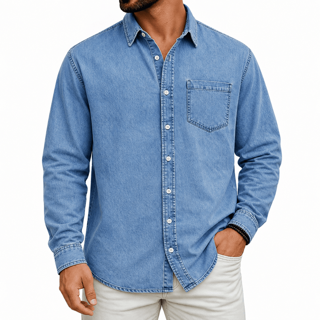 Markrem - Camisa Vaquera Con Bolsillo Delantero