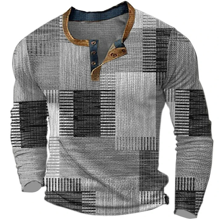 Ignazio - Camiseta Henley Con Diseño De Bloques De Color y Patchwork
