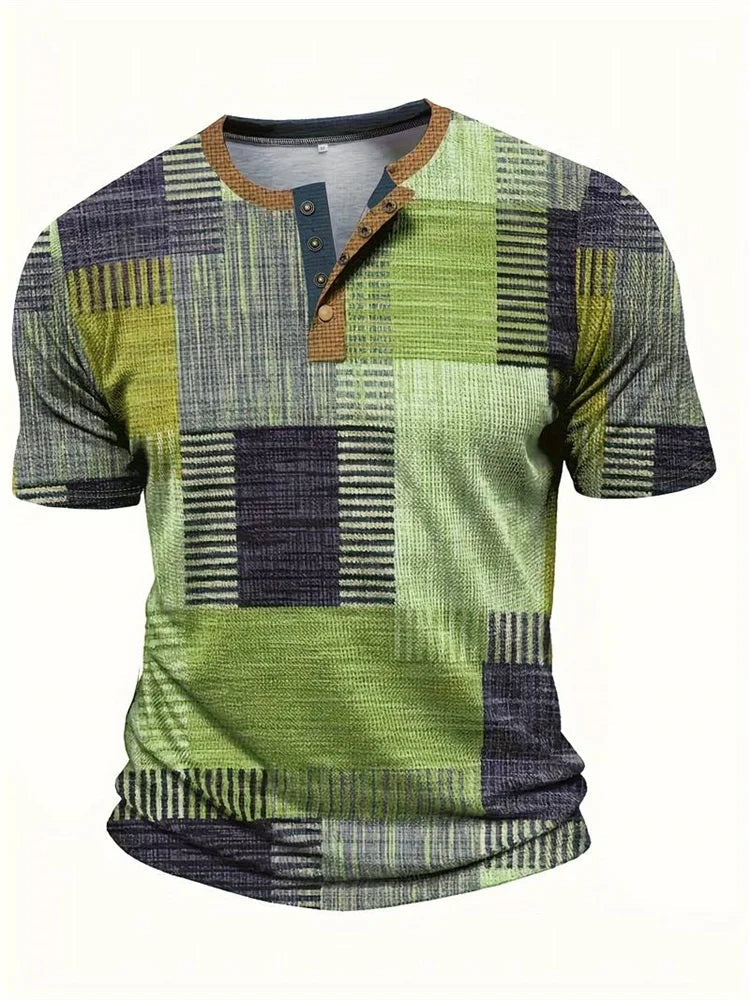 Edson - Elegante Camisa Con Estampado Patchwork