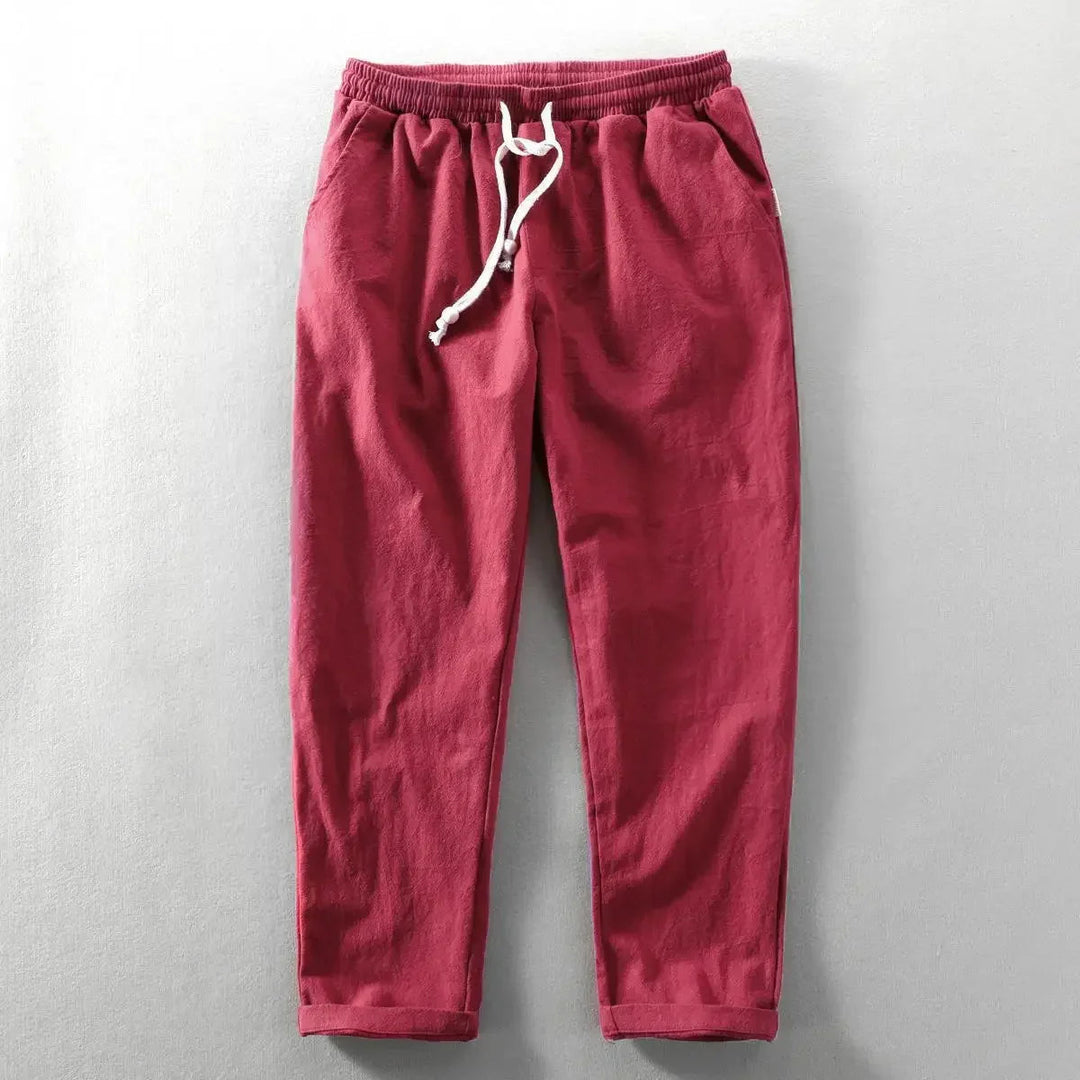 Clarke - Pantalón Informal De Lino Con Cintura Ajustable