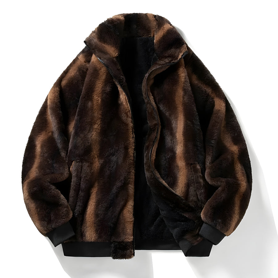 Nevin - Cazadora Bomber Retro de Piel Sintética