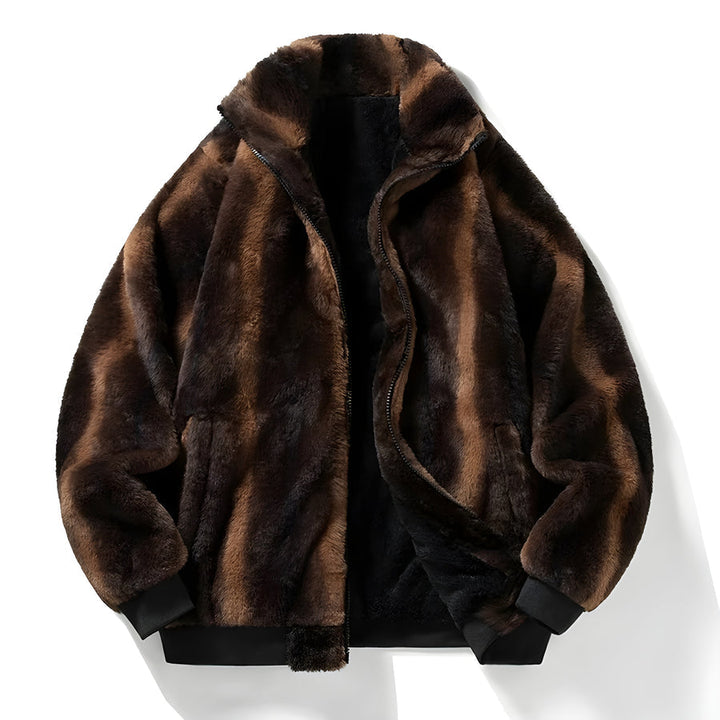 Nevin - Cazadora Bomber Retro de Piel Sintética