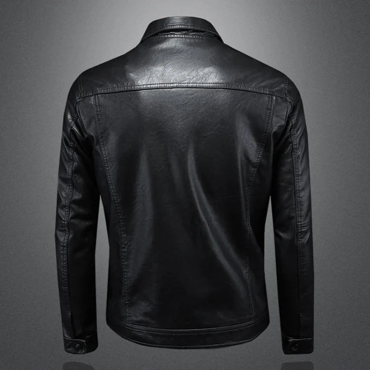 Lulzim - Informal Ajuste Entallado Cuero Chaqueta