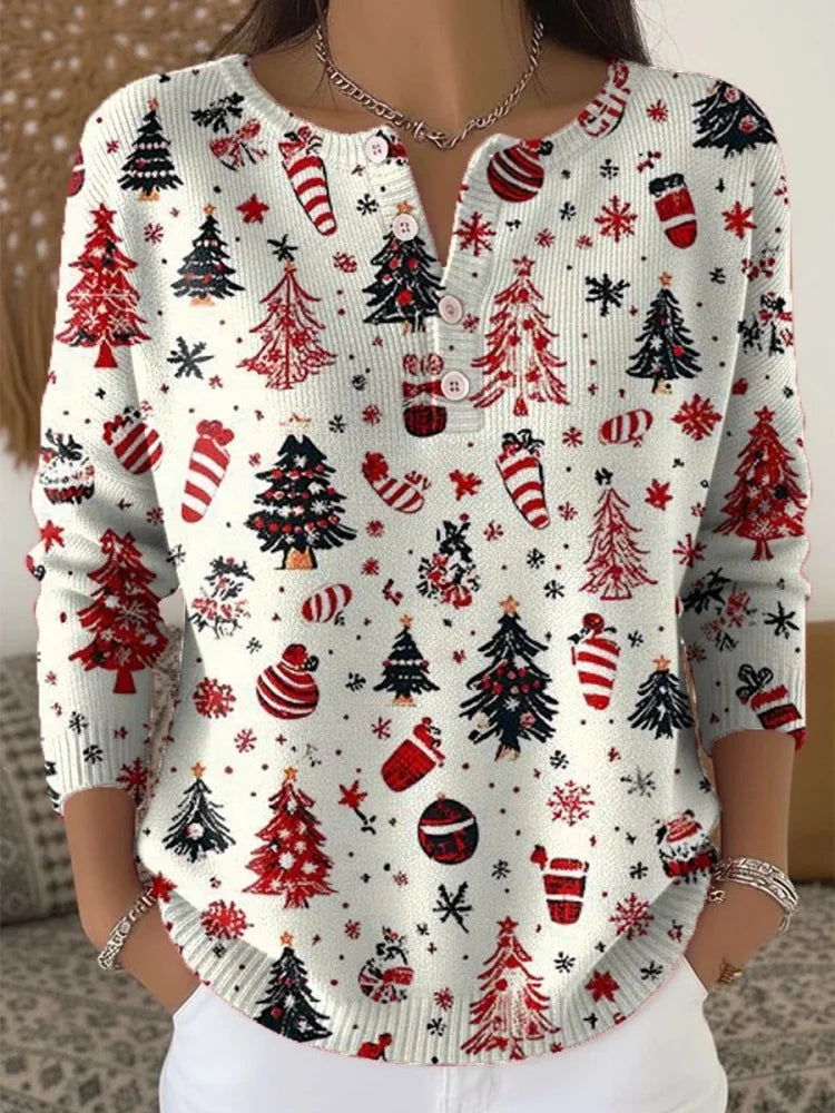 Moneeka - Jersey Navideño Con Botones