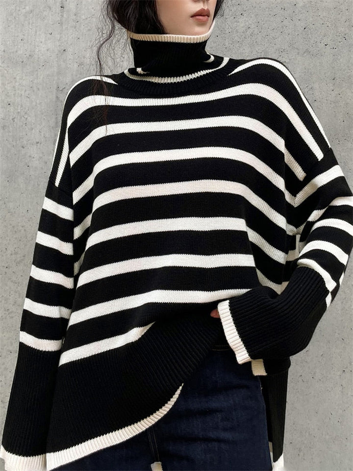 Kynesia - Jersey De Cuello Alto Oversize a Rayas