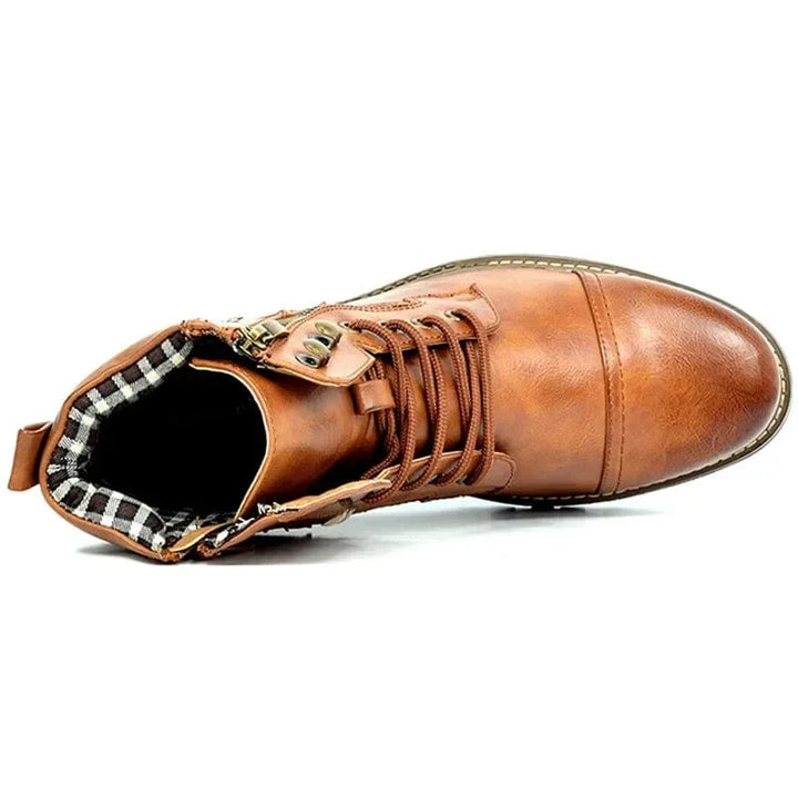 Carwin - Botas Con Cordones de Piel a La Moda