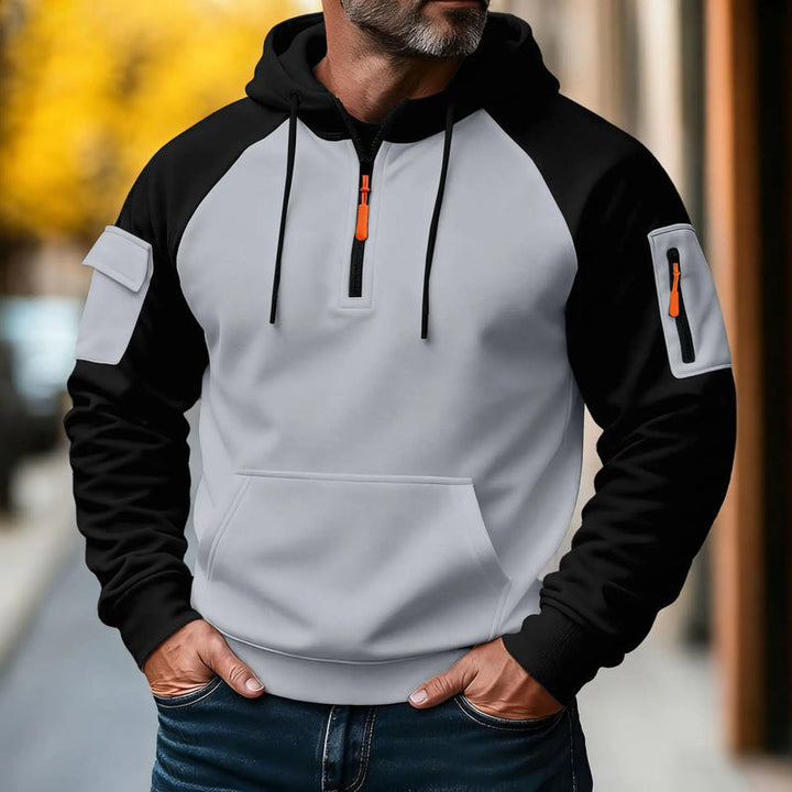 Nachman - Sudadera Con Capucha Manga Larga y Media Cremallera