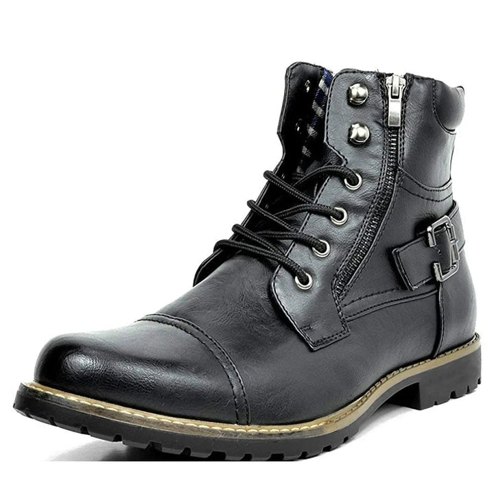 Carwin - Botas Con Cordones de Piel a La Moda