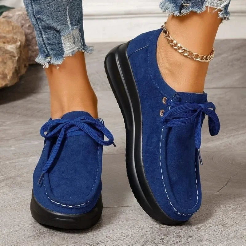 Tonja - Zapatos De Ante Con Cordones y Suela Antideslizante
