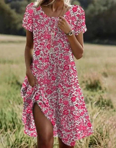 Giovana - Elegante Vestido Midi De Manga Corta