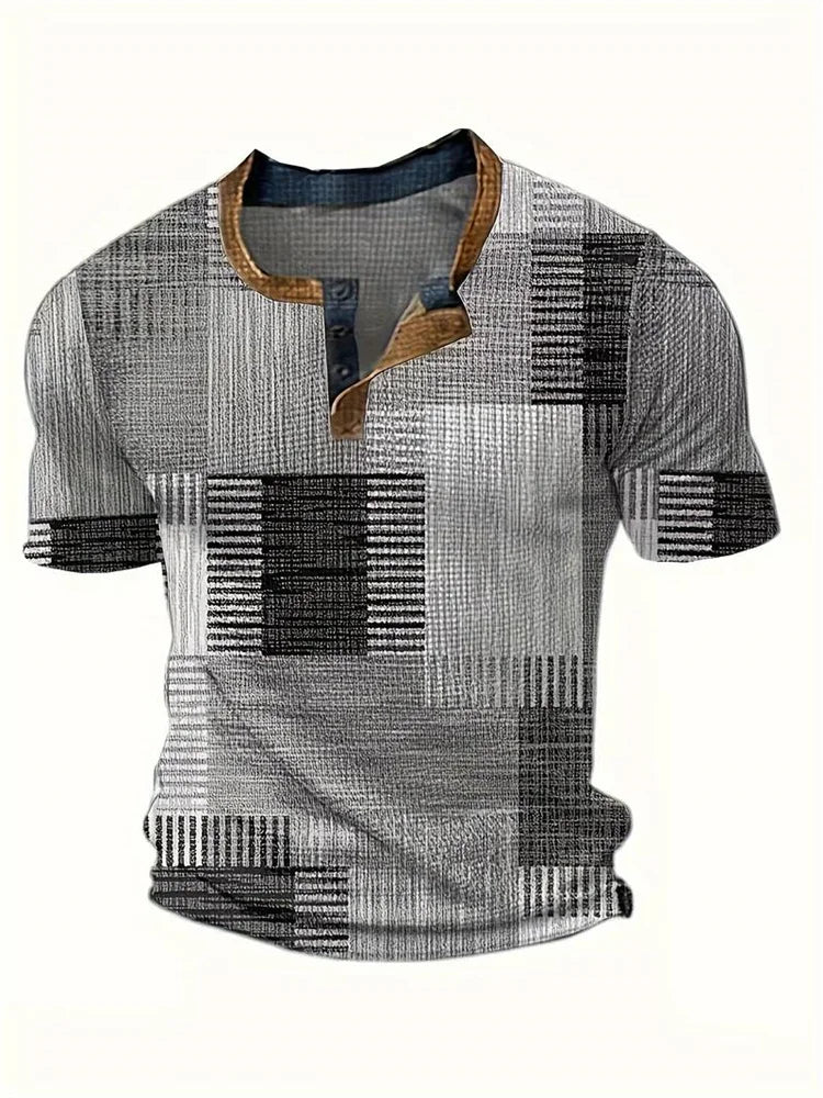 Edson - Elegante Camisa Con Estampado Patchwork