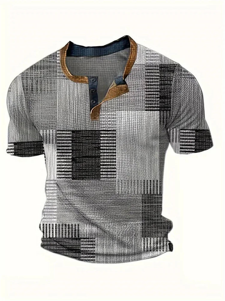 Edson - Elegante Camisa Con Estampado Patchwork