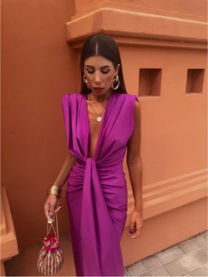 Feera - Vestido De Fiesta Con Escote Profundo