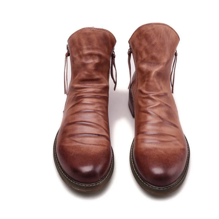 Antonio - Elegantes Botas de Piel con cierre de Cremallera