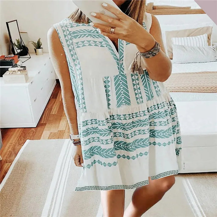 Lylah - Elegante Verano Vestido Con Impresión