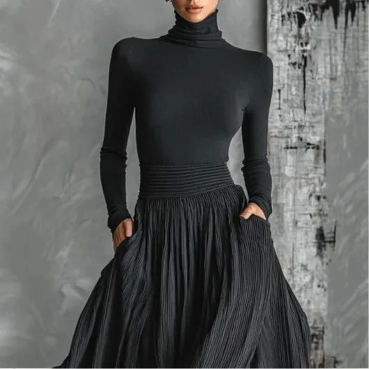 Keziah - Elegante Vestido Largo Plisado