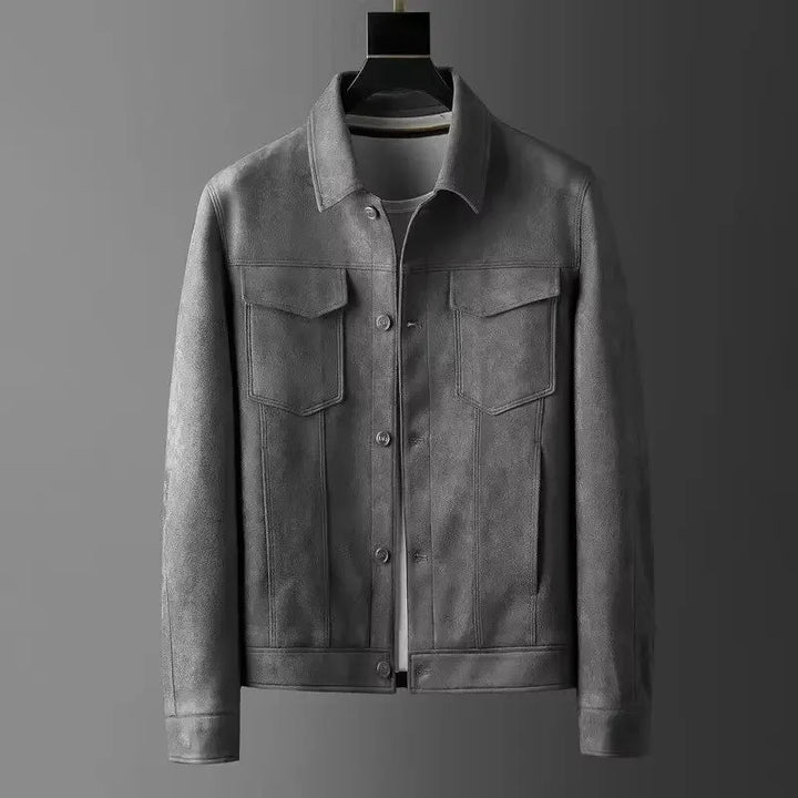 Efran - Chaqueta De Ante Sintético Con Bolsillos Delanteros