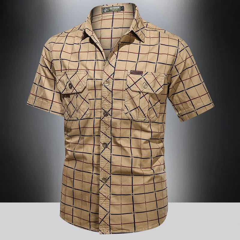 Steinar - Camisa Elegante De Manga Corta A Cuadros