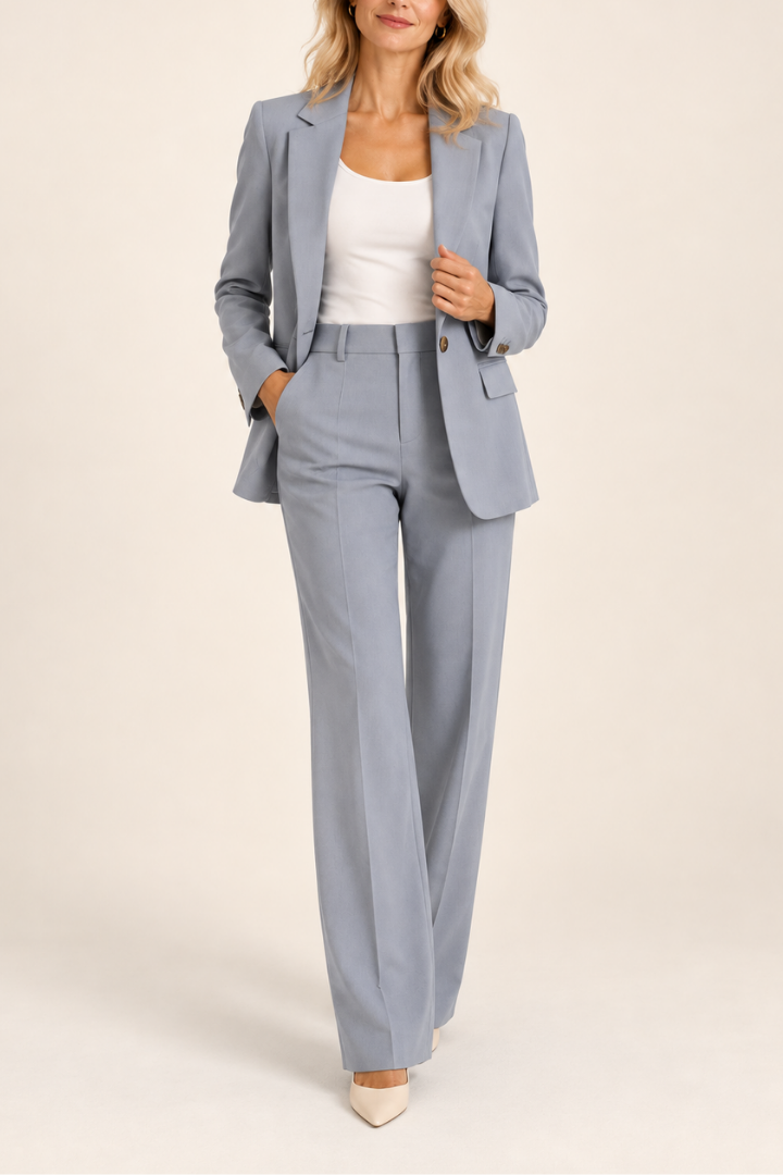 Danyela - Conjunto De Chaqueta y Pantalones De Corte Recto
