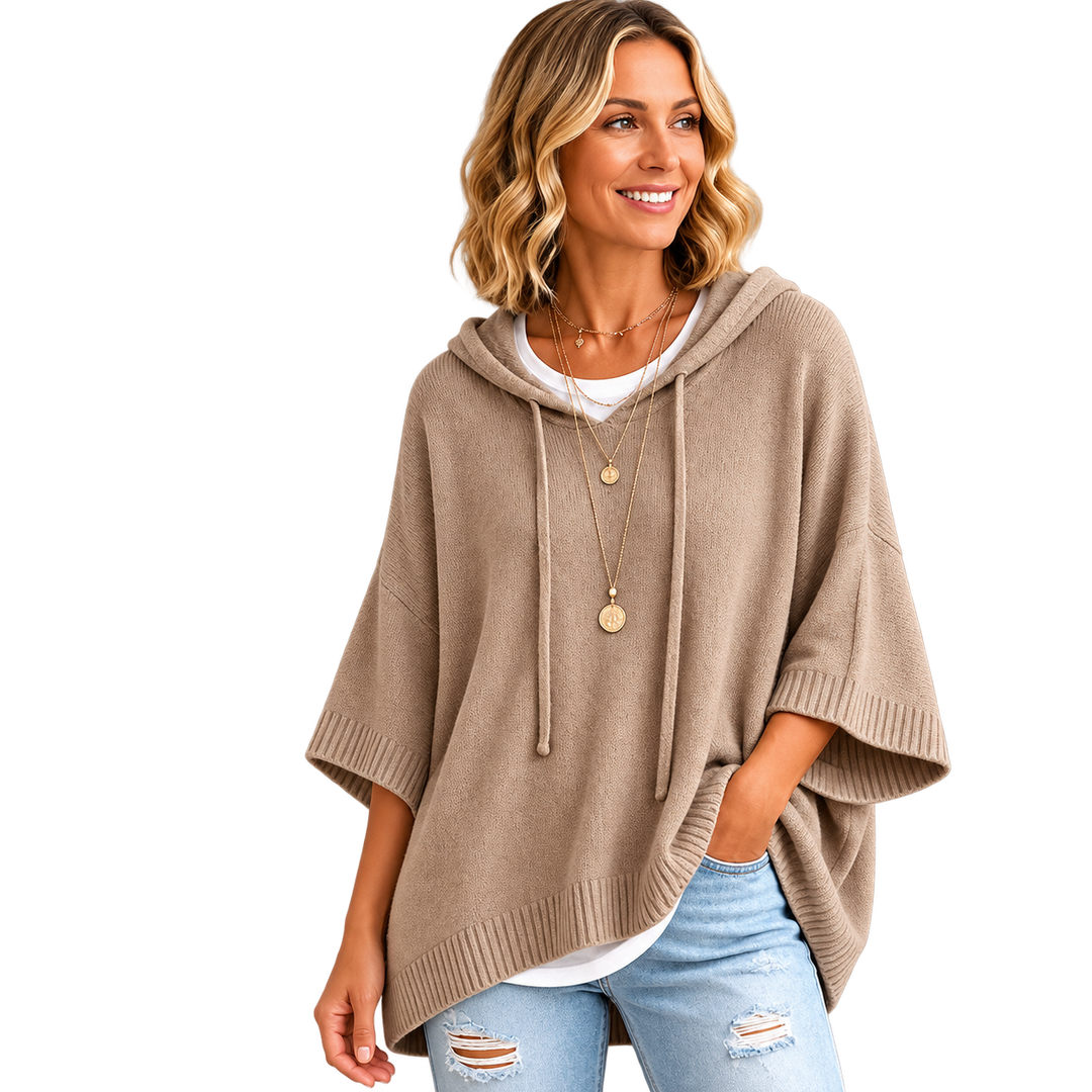 Kinala - Sudadera De Punto De Gran Tamaño Con Capucha Y Cordón