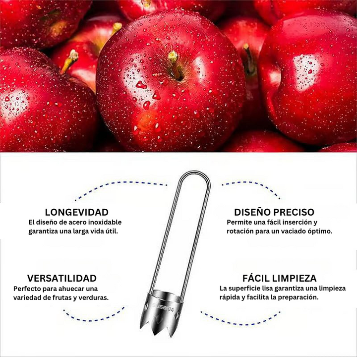 FruitCore - Descorazonador de Frutas y Verduras de Acero Inoxidable