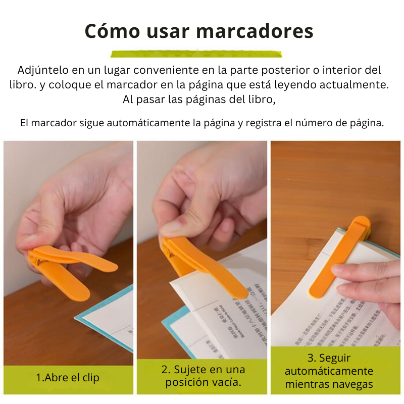 SilicoMark - Marcapáginas De Silicona De Fuerte Adsorción Listos Para Leer