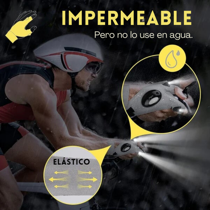 GlowGrip - Guantes Impermeables Con Linterna LED