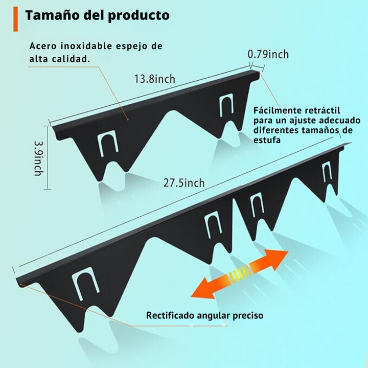 StoveSafe - Tapas Retráctiles De Acero Inoxidable Para Huecos de Estufas