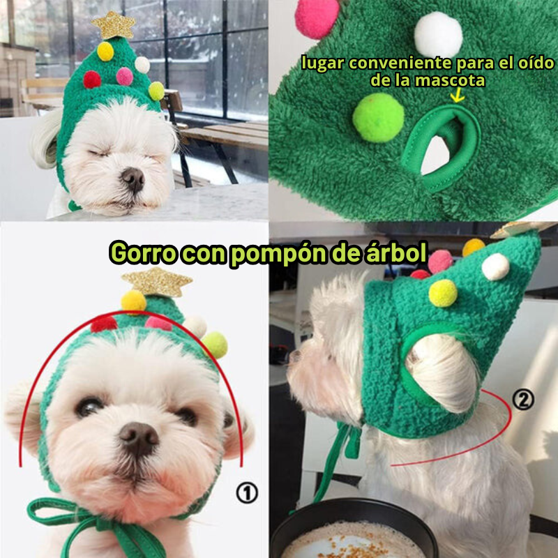 MerryPine - Adorable Gorro Con Pompón De Arbol De Navidad