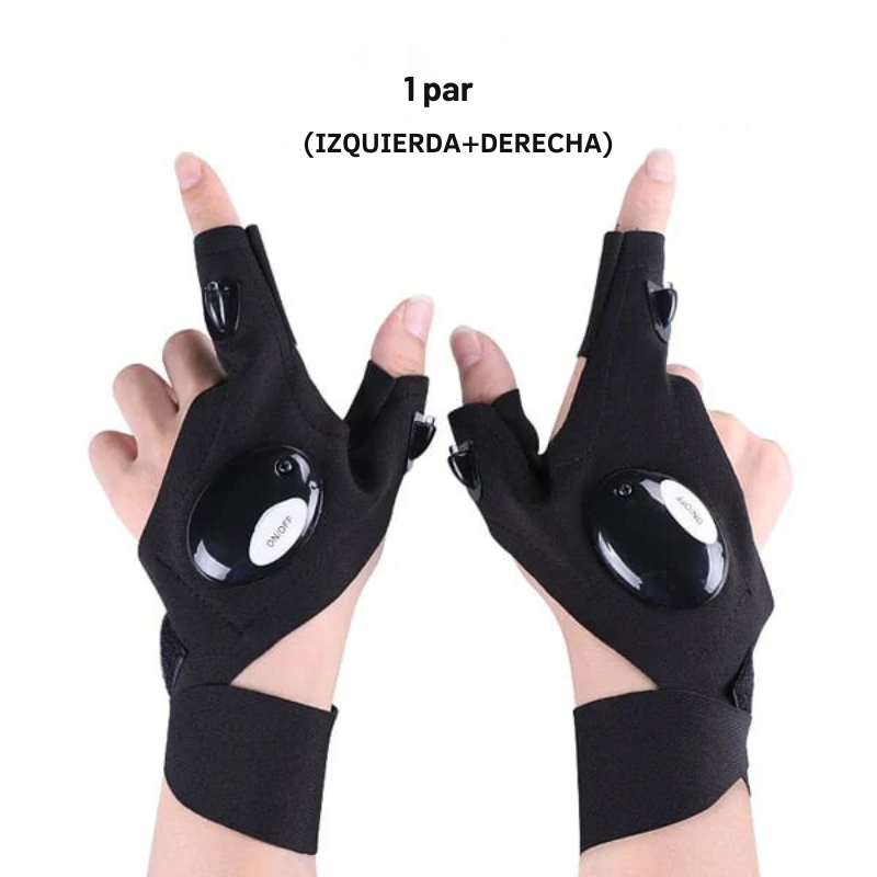 GlowGrip - Guantes Impermeables Con Linterna LED