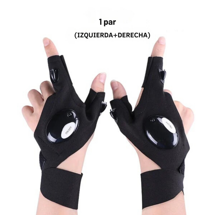 GlowGrip - Guantes Impermeables Con Linterna LED