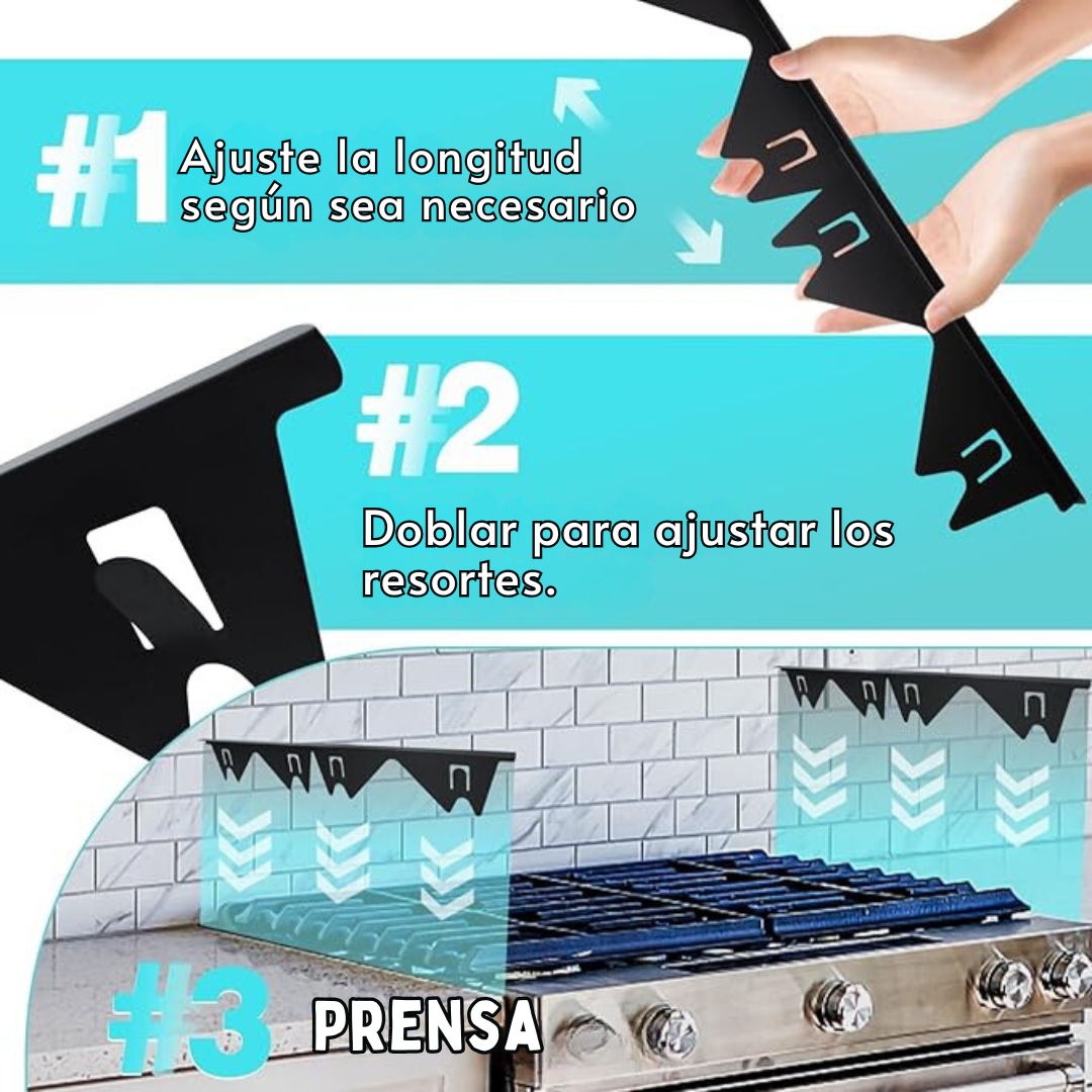 StoveSafe - Tapas Retráctiles De Acero Inoxidable Para Huecos de Estufas