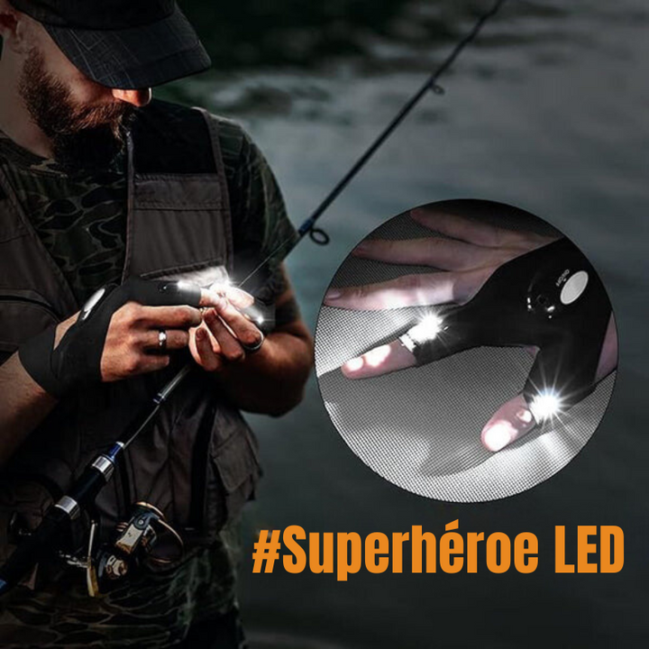 GlowGrip - Guantes Impermeables Con Linterna LED