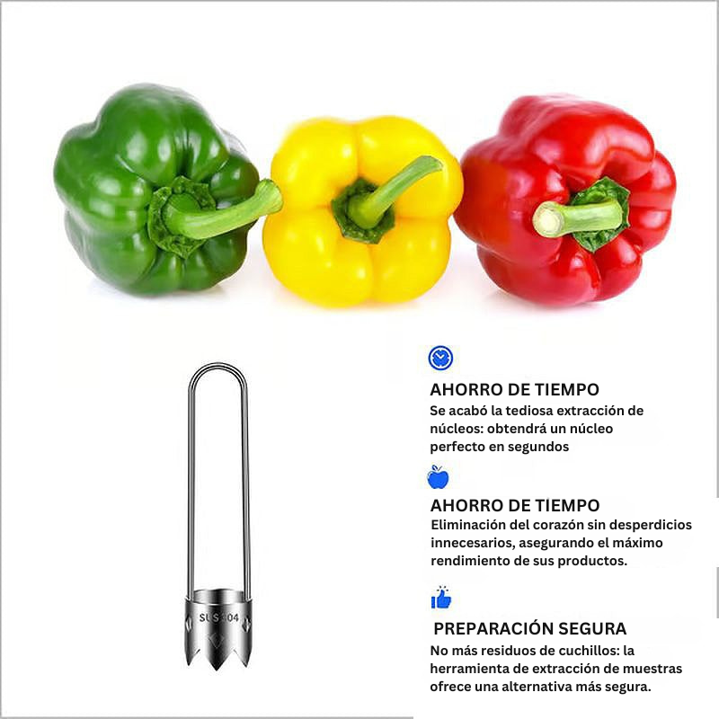 FruitCore - Descorazonador de Frutas y Verduras de Acero Inoxidable