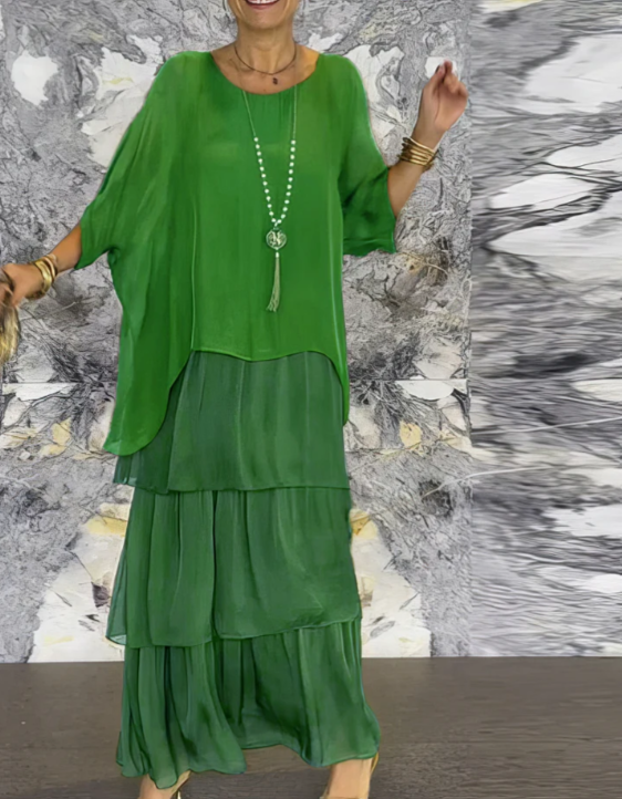 Leona - Maxivestido Holgado Con Cuello Redondo